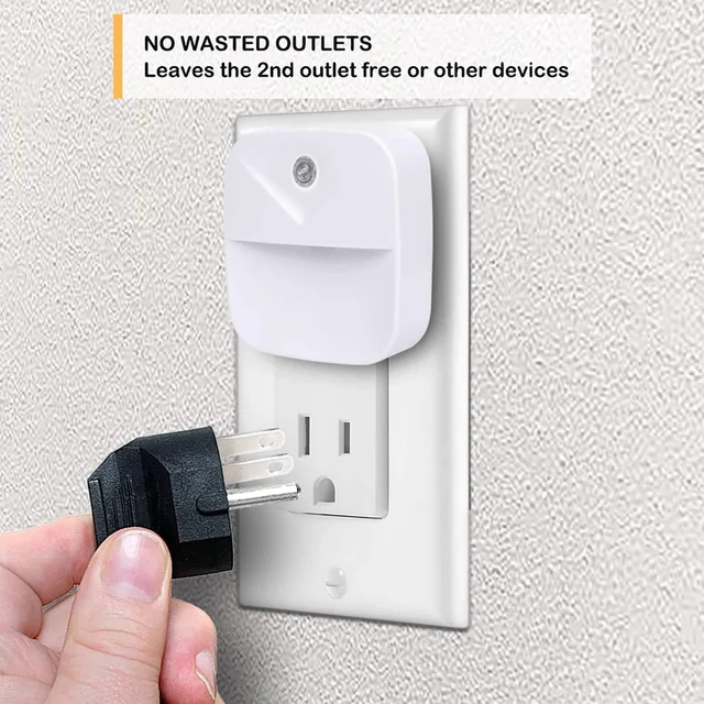 Warm white night light with the lower receptacle available